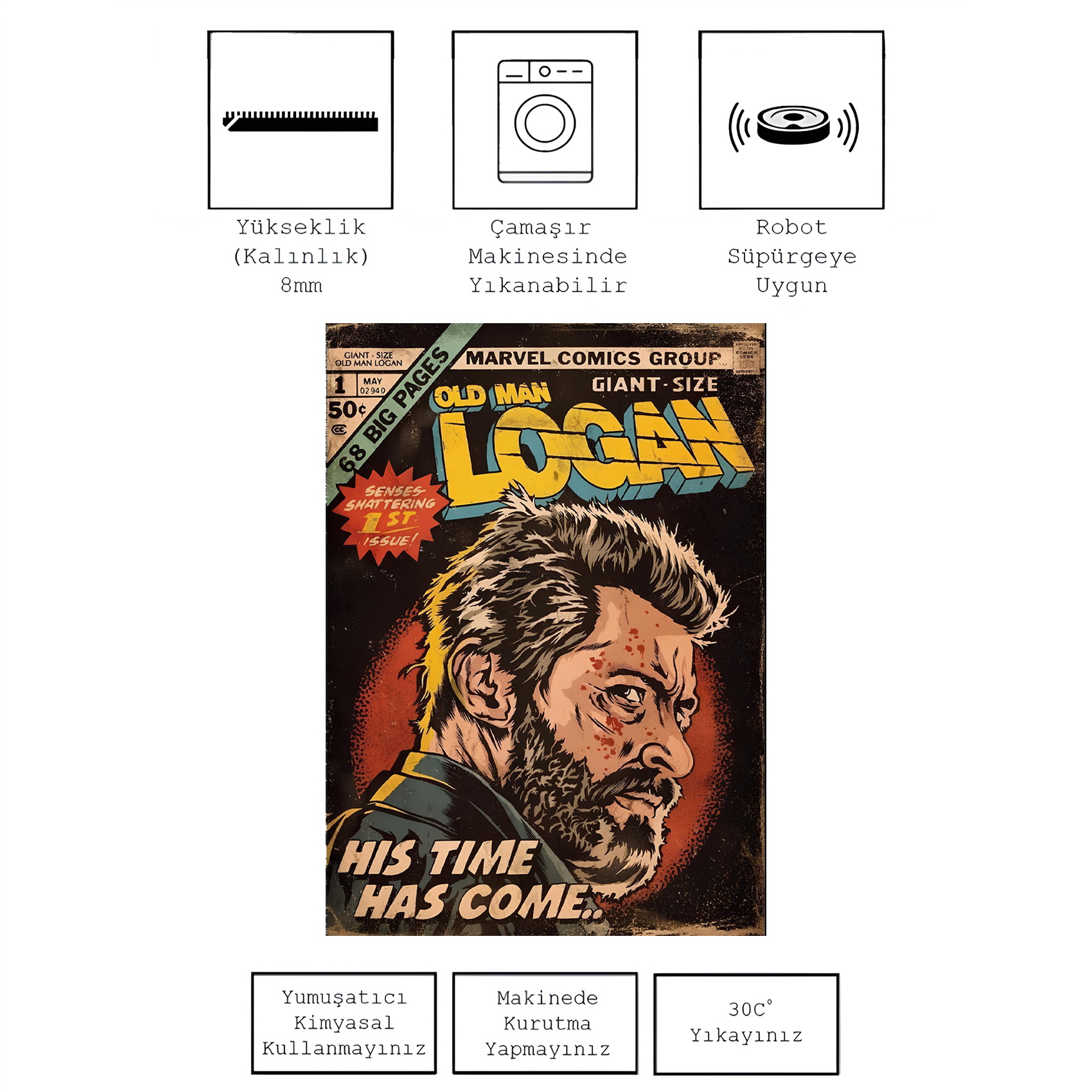 logan wolverine comic, kinnsich halı