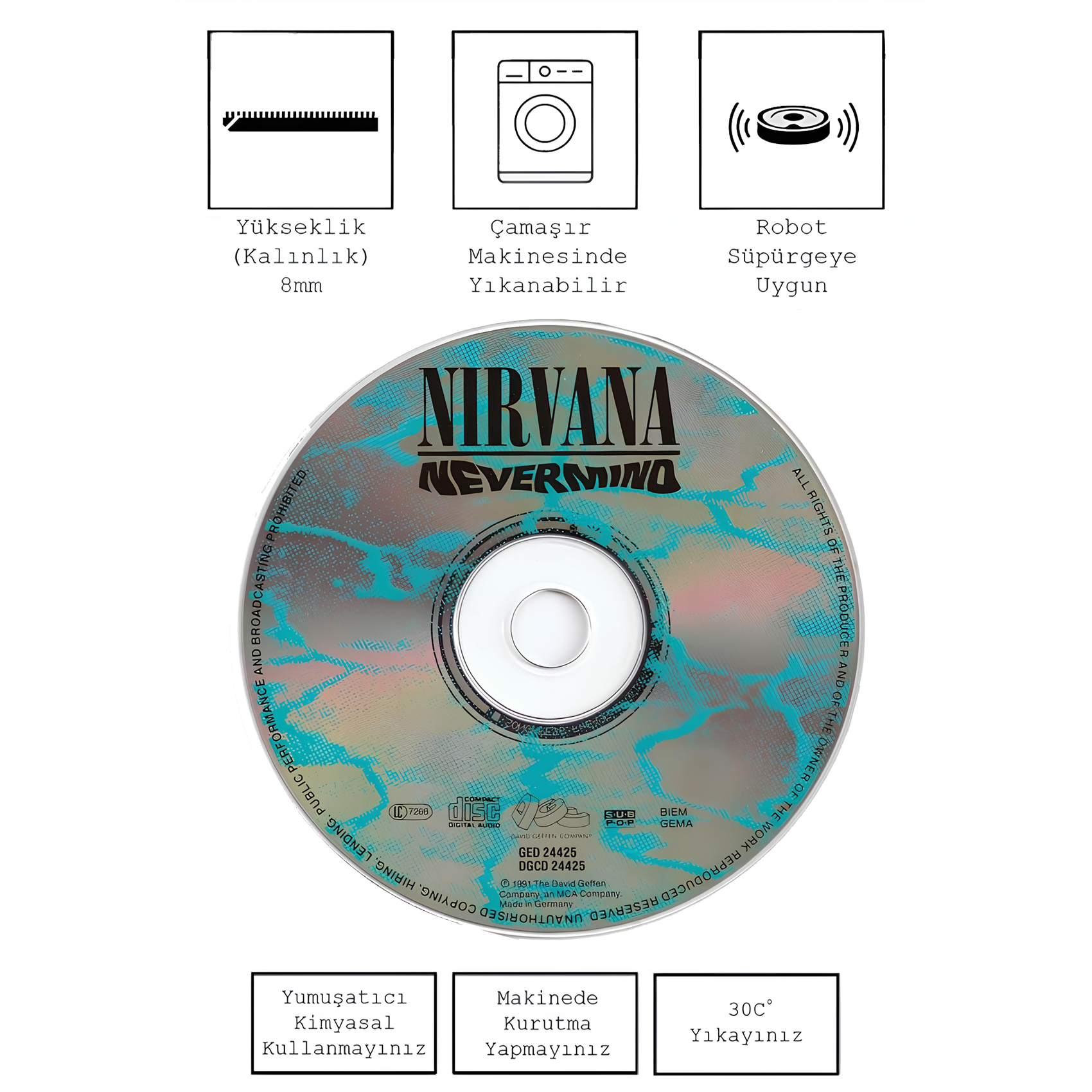 nirvana nevermind cd, kinnsich halı – Kinnsich