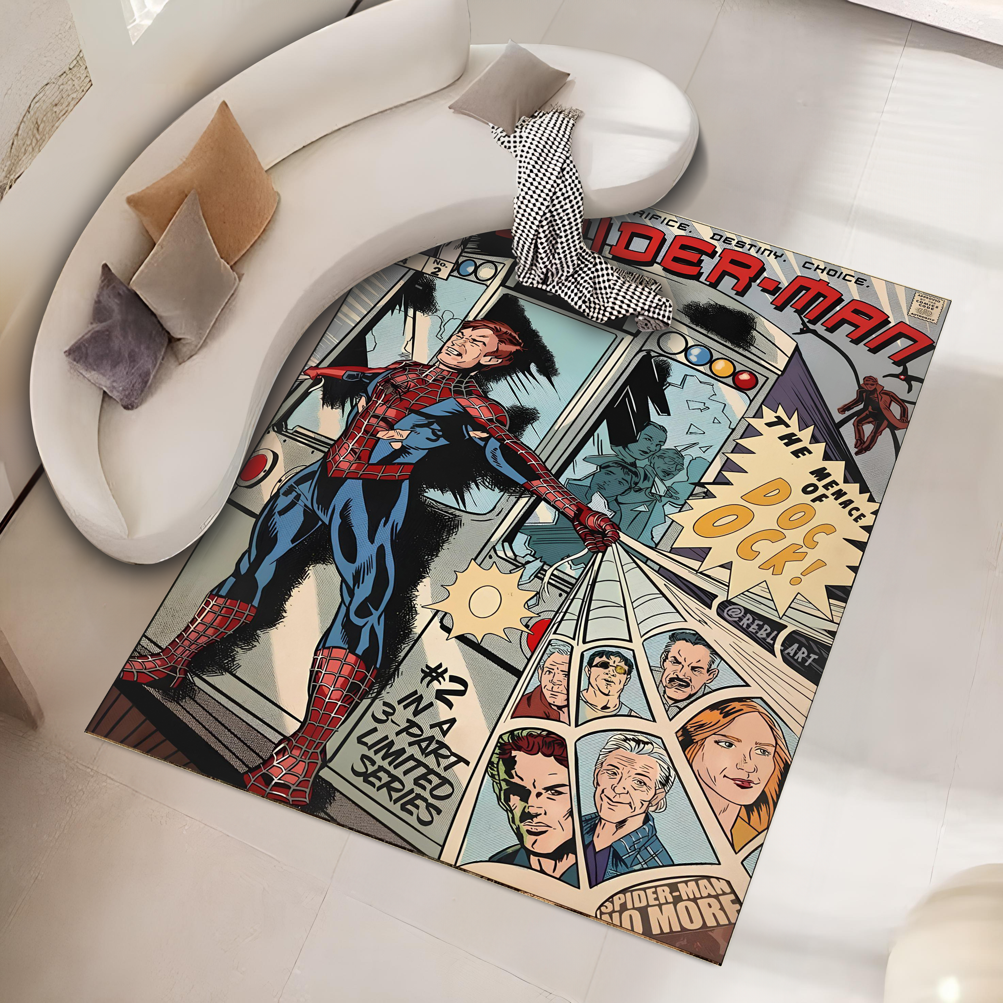 spider-man comic , kinnsich halı