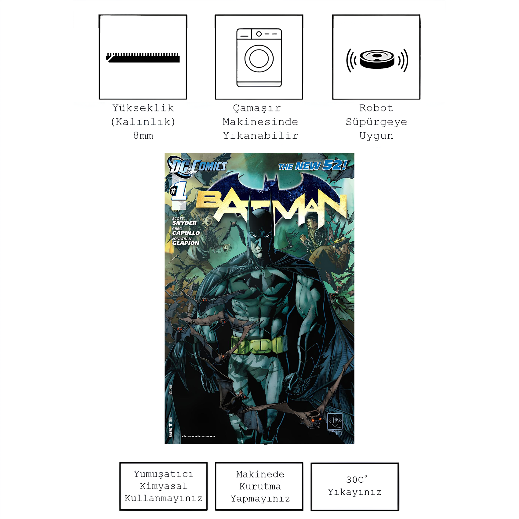 batman comic, kinnsich halı