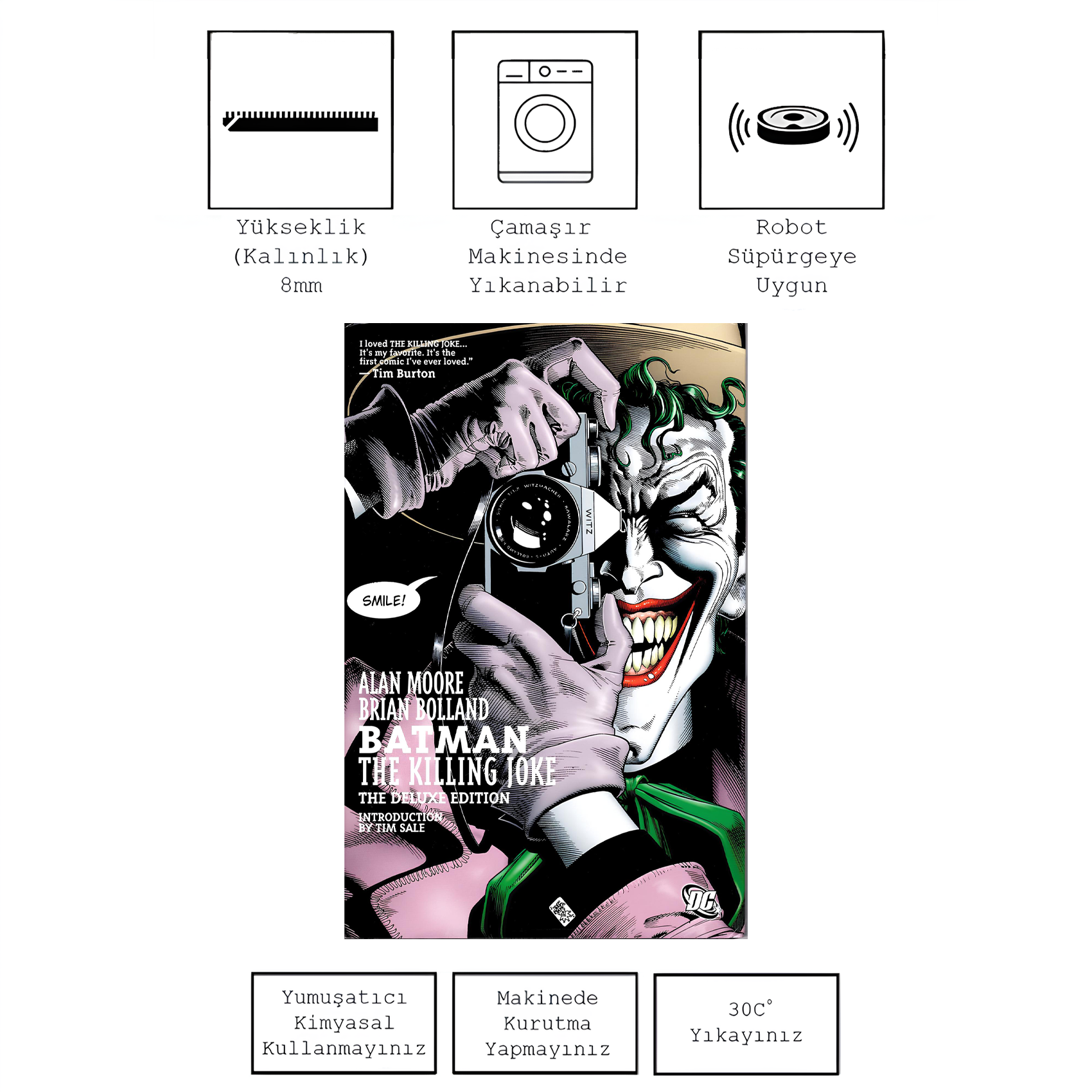 batman the killing joke comic, kinnsich halı