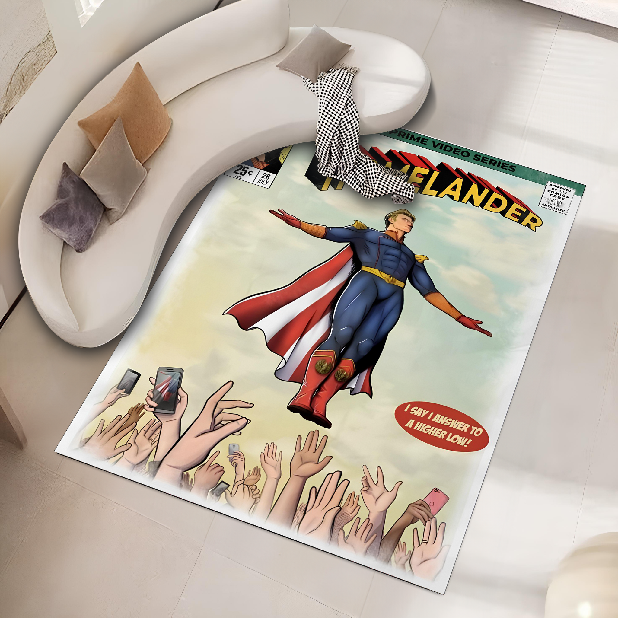 the boys homelander comic, kinnsich halı