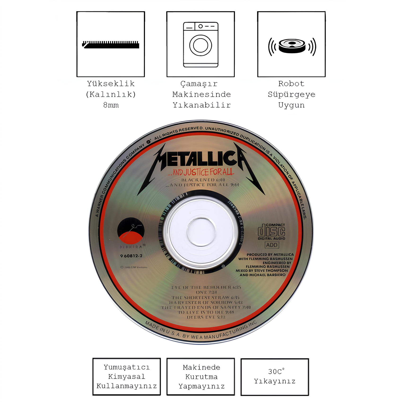 metallica justice for all cd, kinnsich halı