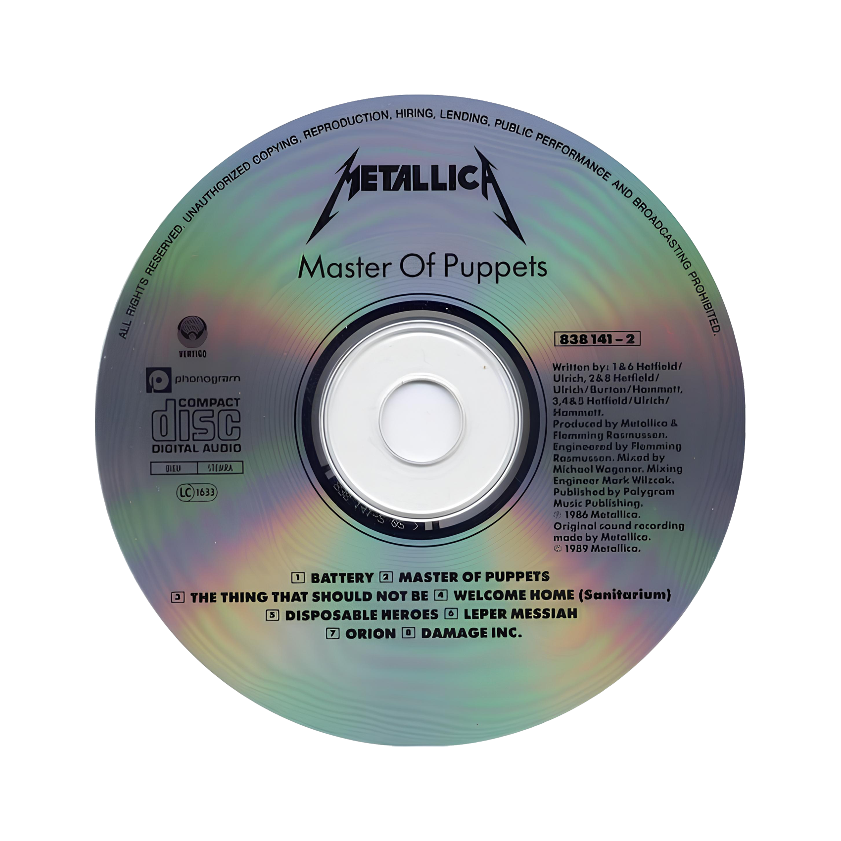 metallica master of puppets cd, kinnsich halı