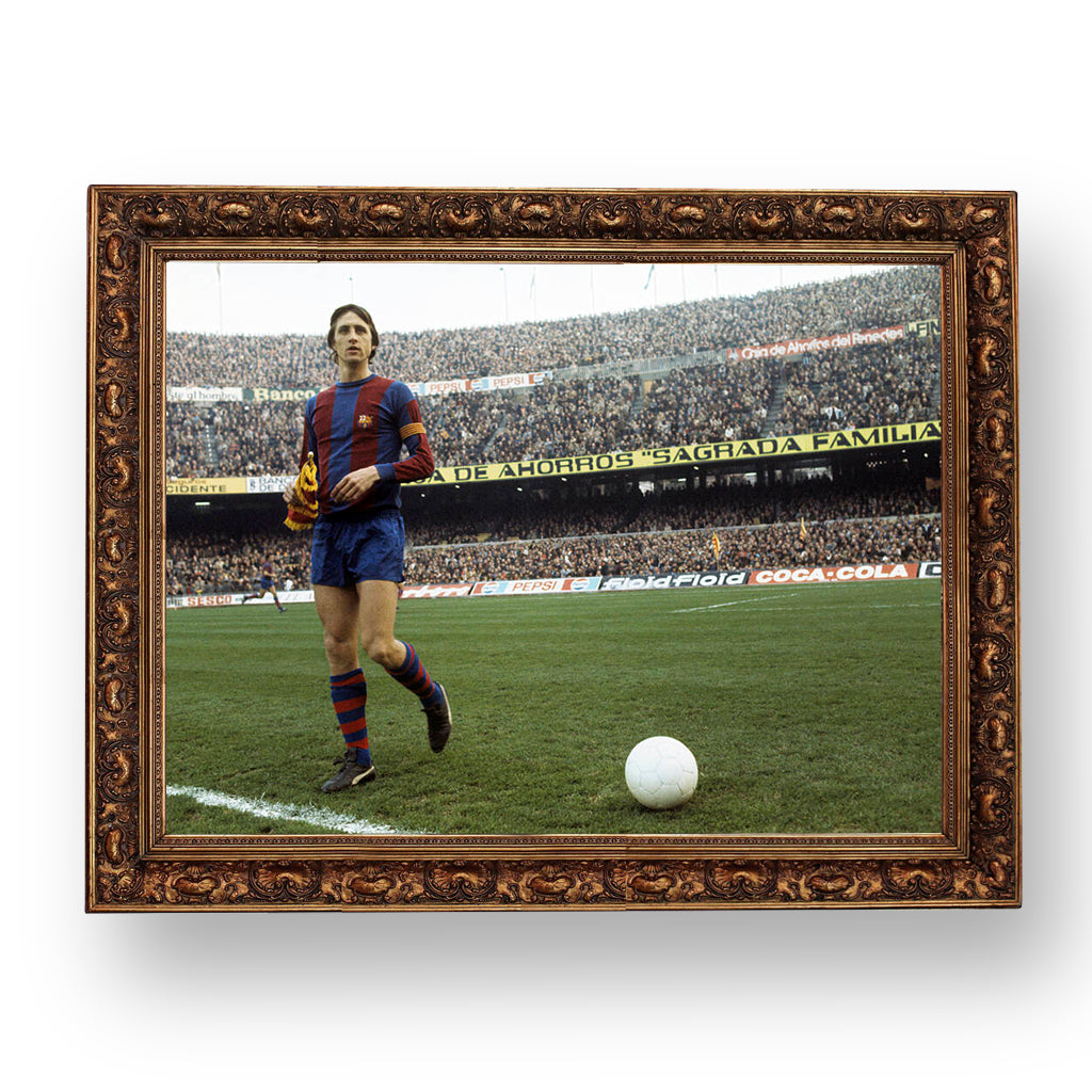 cruyff at camp nou in 1978, premium tablo