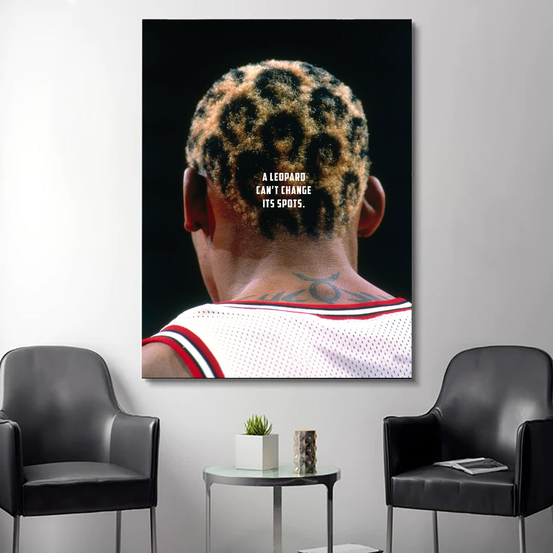 a leopard spots, dennis rodman, kanvas tablo