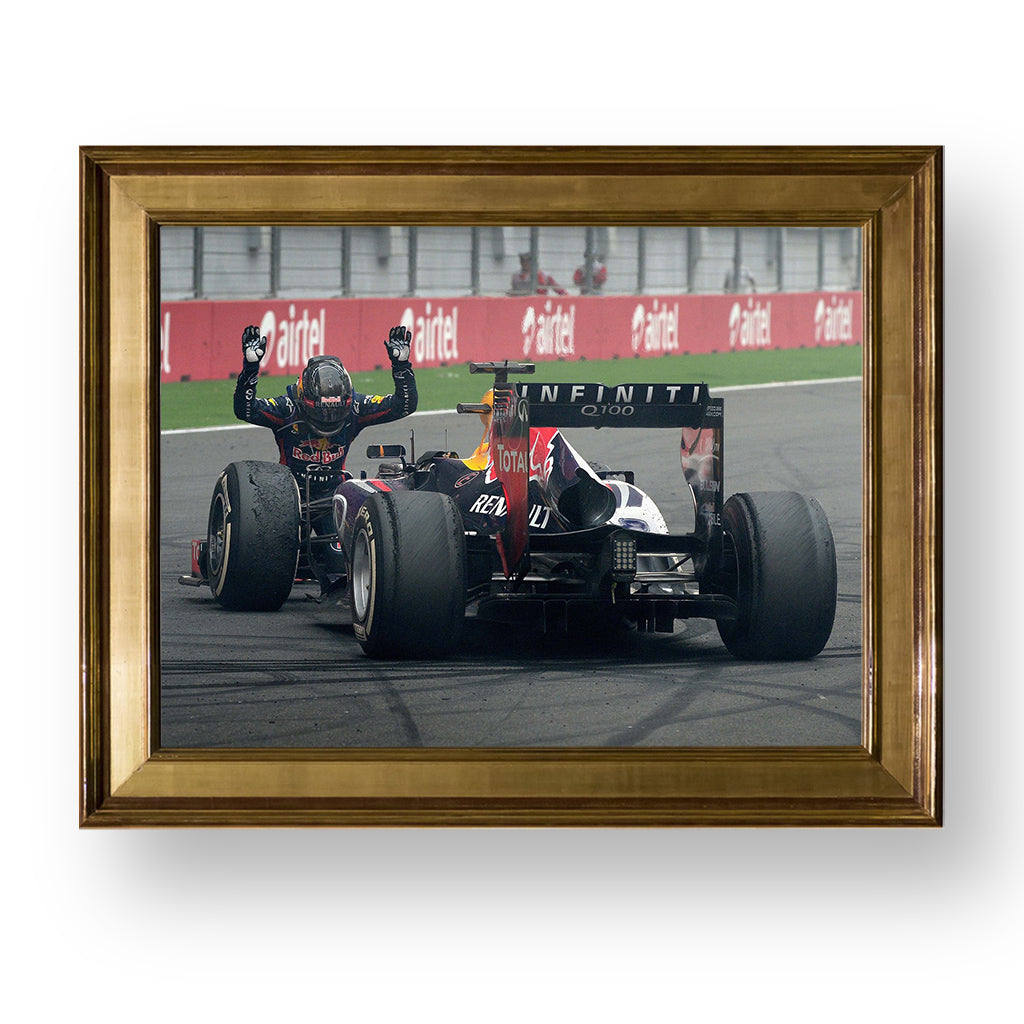 bowing the car, vettel, premium tablo