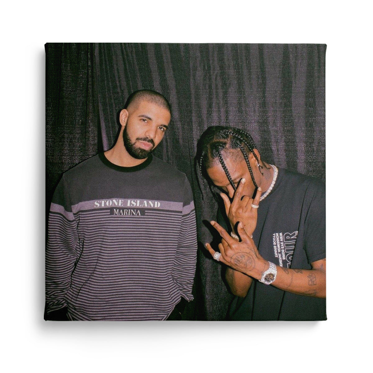 drake & travis scott, kanvas tablo