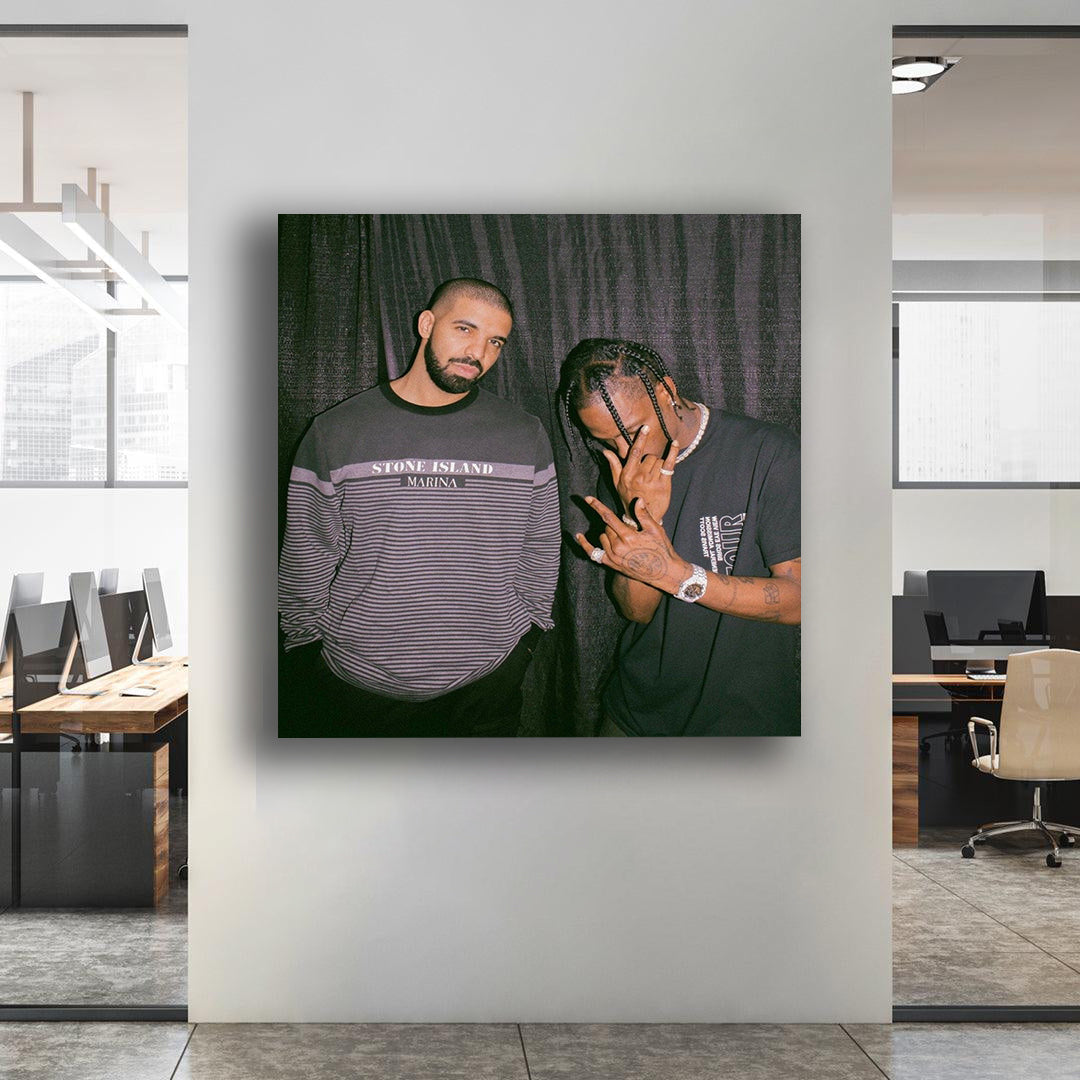 drake & travis scott, kanvas tablo