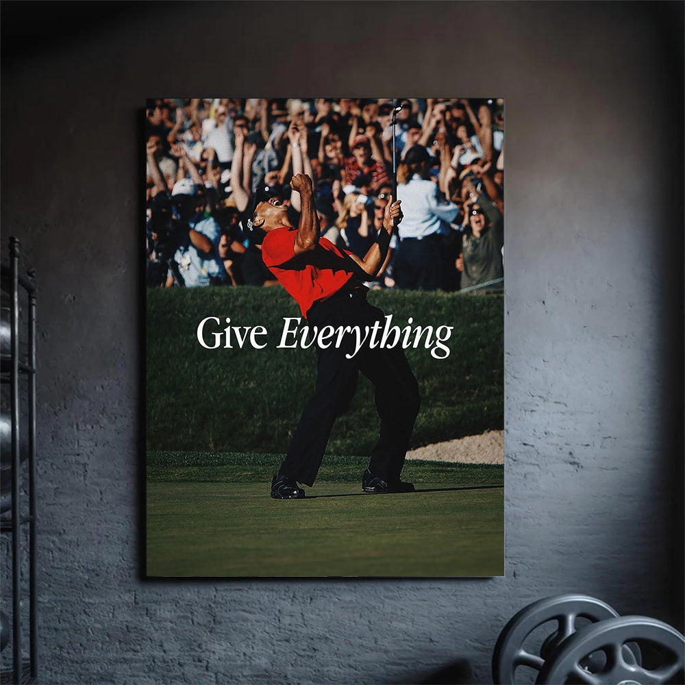 give everything, tiger woods, kanvas tablo