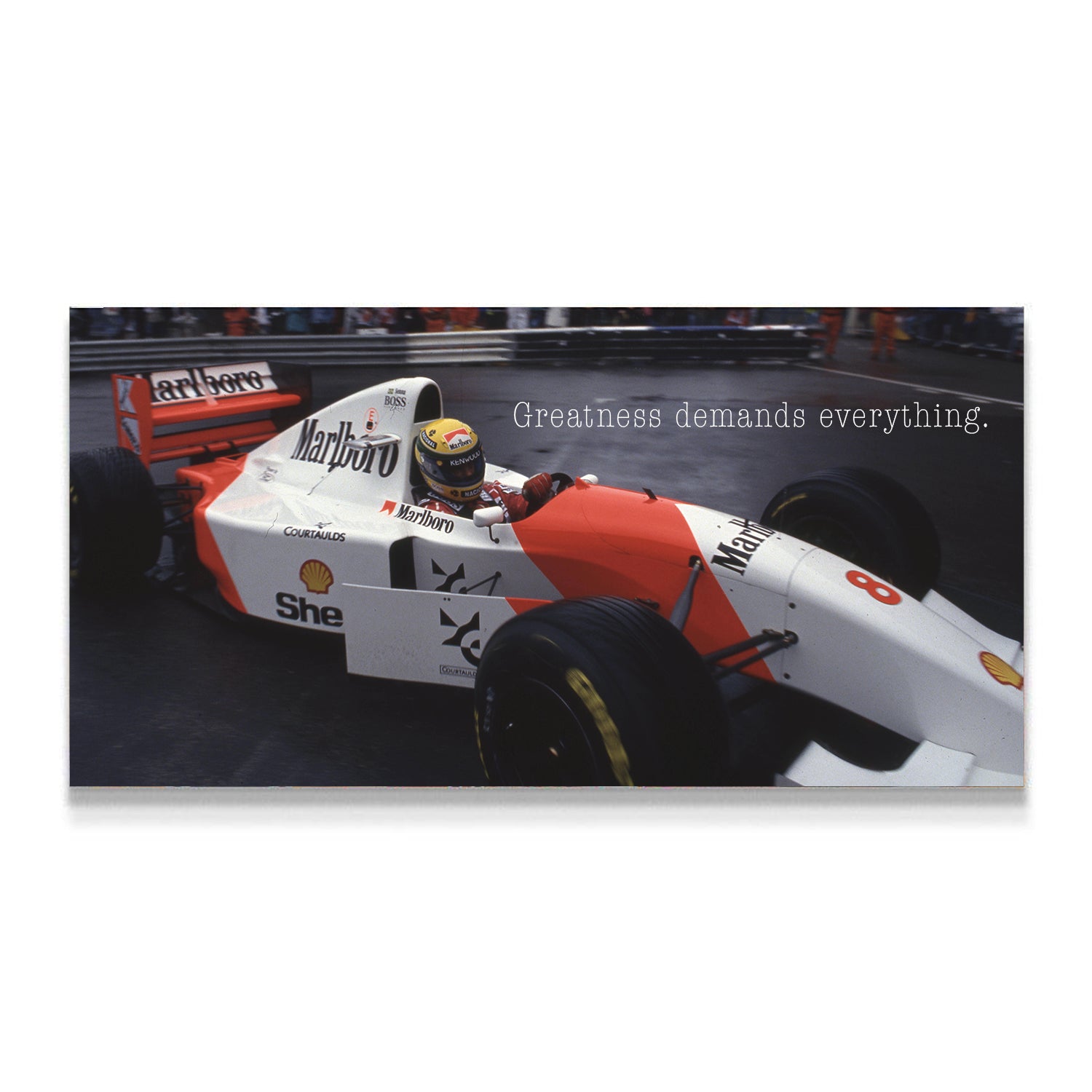 greatness demands everything, ayrton senna, kanvas tablo