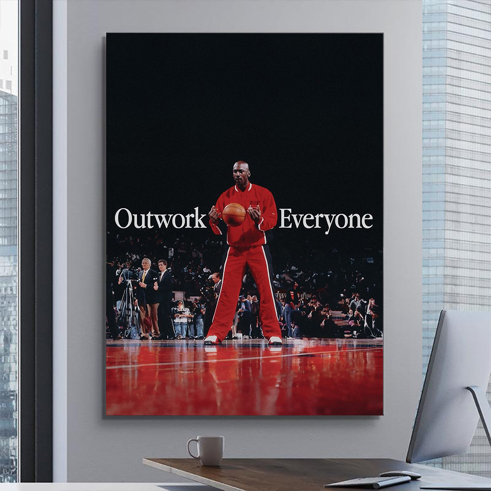 outwork everyone v2, micheal jordan, kanvas tablo