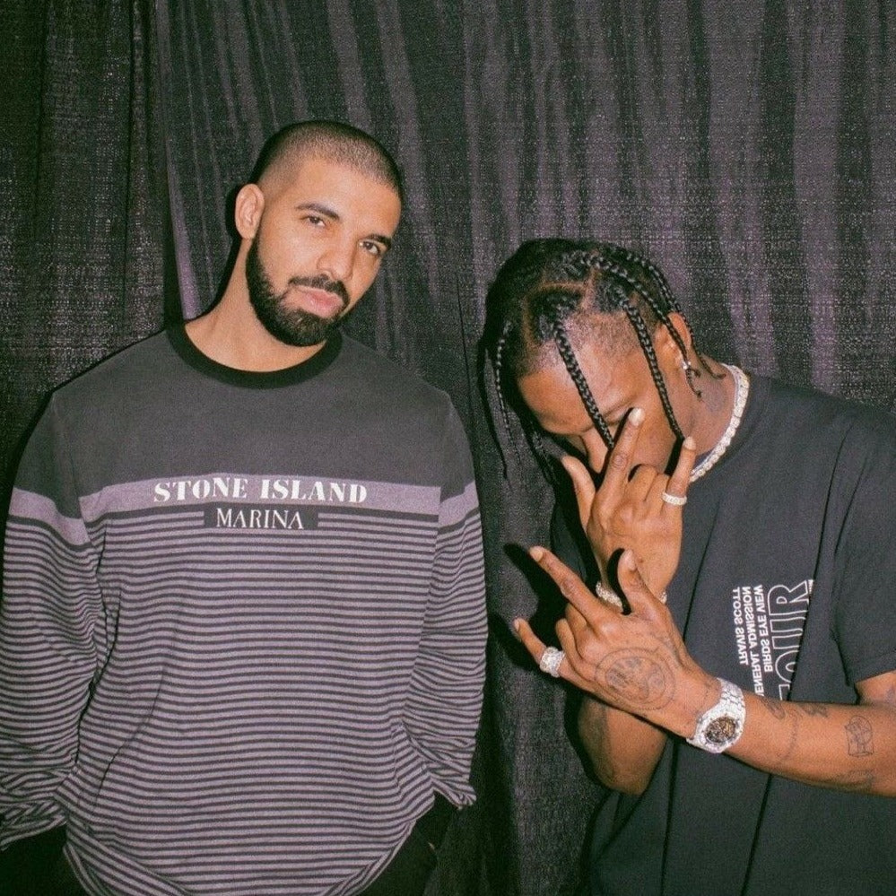 drake & travis scott, kanvas tablo