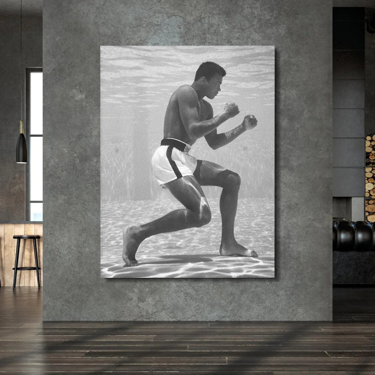 underwater, muhammed ali, kanvas tablo