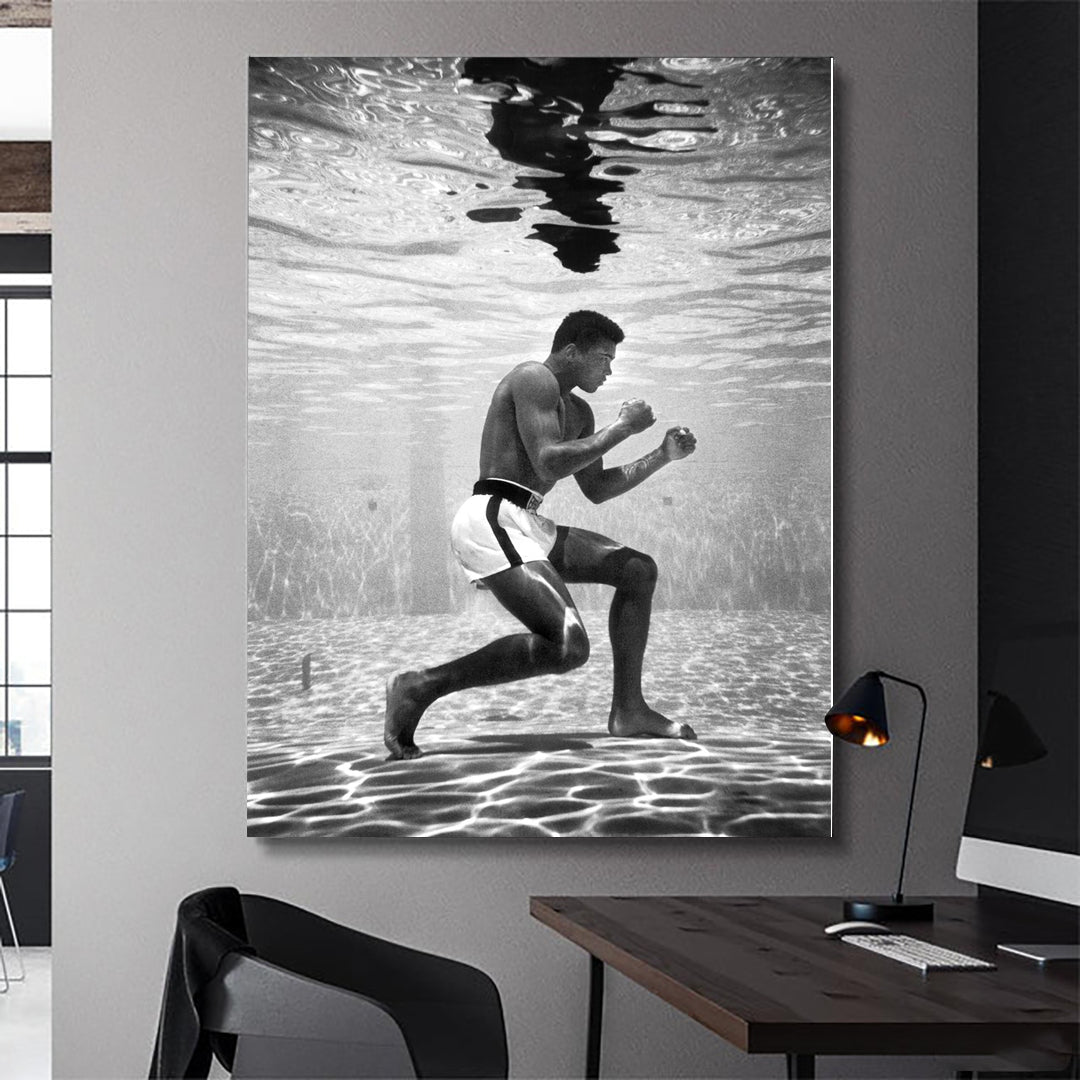 underwater, muhammed ali, kanvas tablo