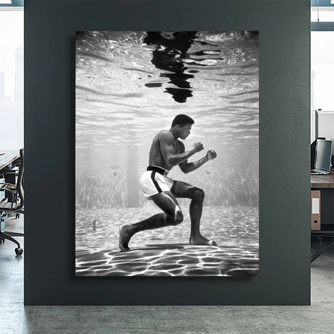 underwater, muhammed ali, kanvas tablo